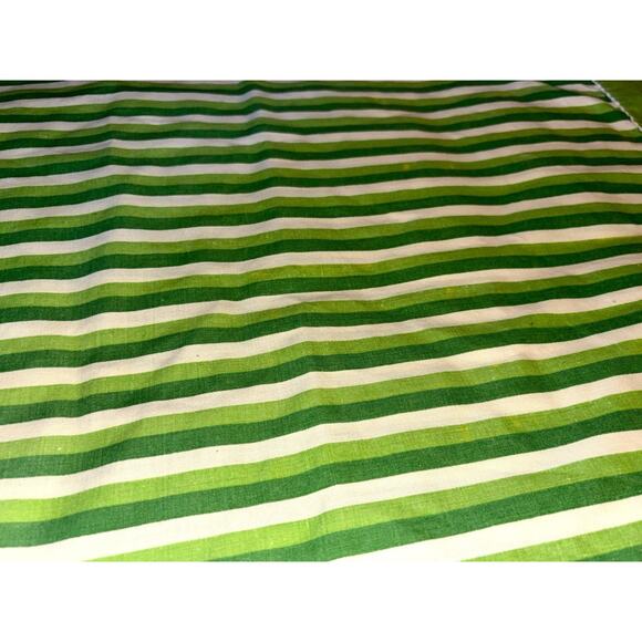 70’s Dan River Dantrel 2 Standard size Pillowcases Green white striped Spring - Picture 6 of 8
